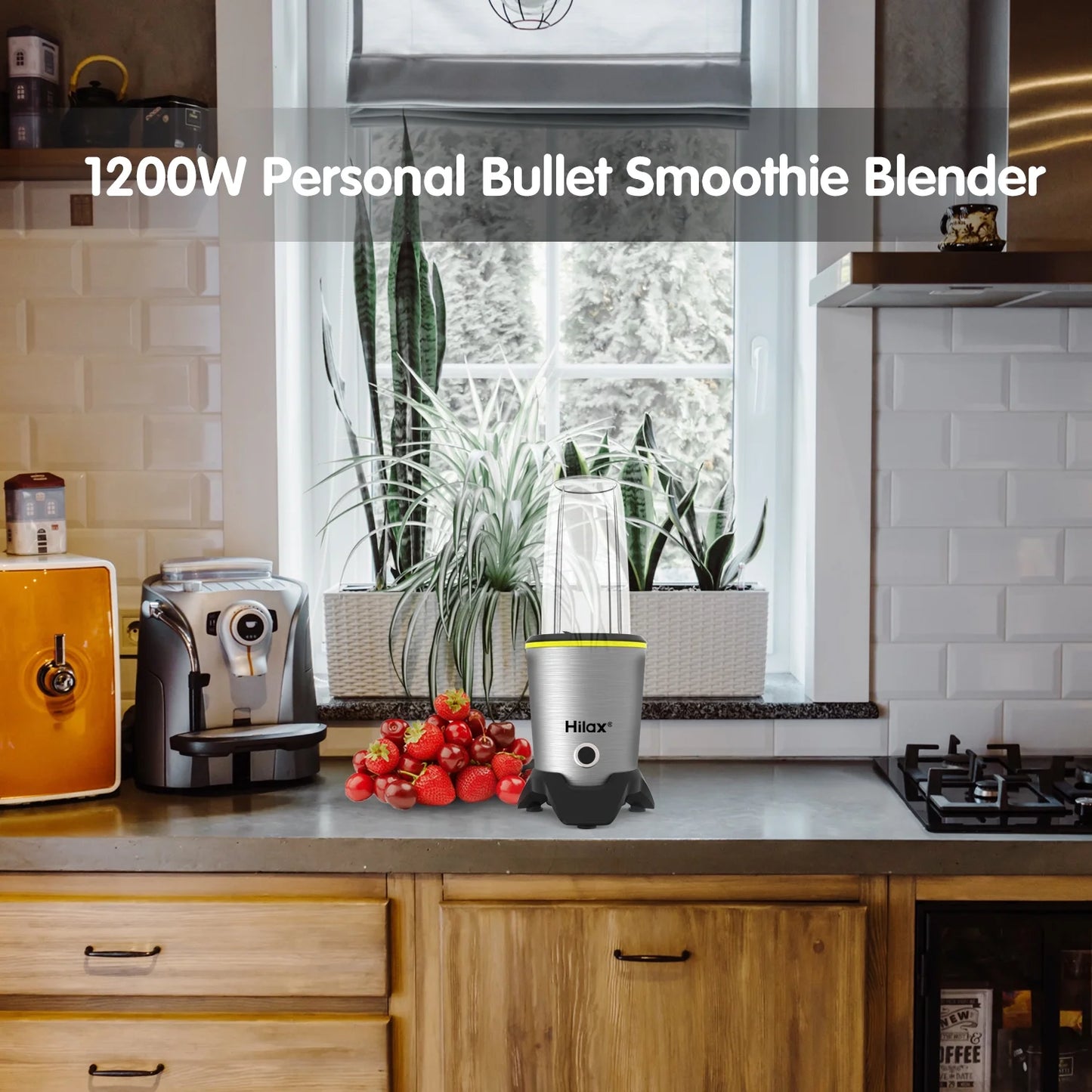 Personal Portable Blender for Shakes ,Smoothies,Food Prep, and Frozen Blending,Countertop Blender with 35Oz and 14Oz Bottles for Kitchen,1200W,Bpa Free(Sliver)